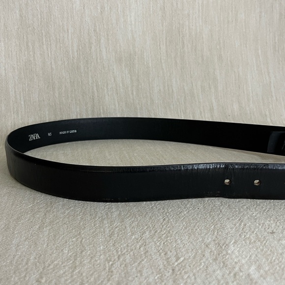 Zara Black Leather Belt Size 85 - Picture 5 of 14